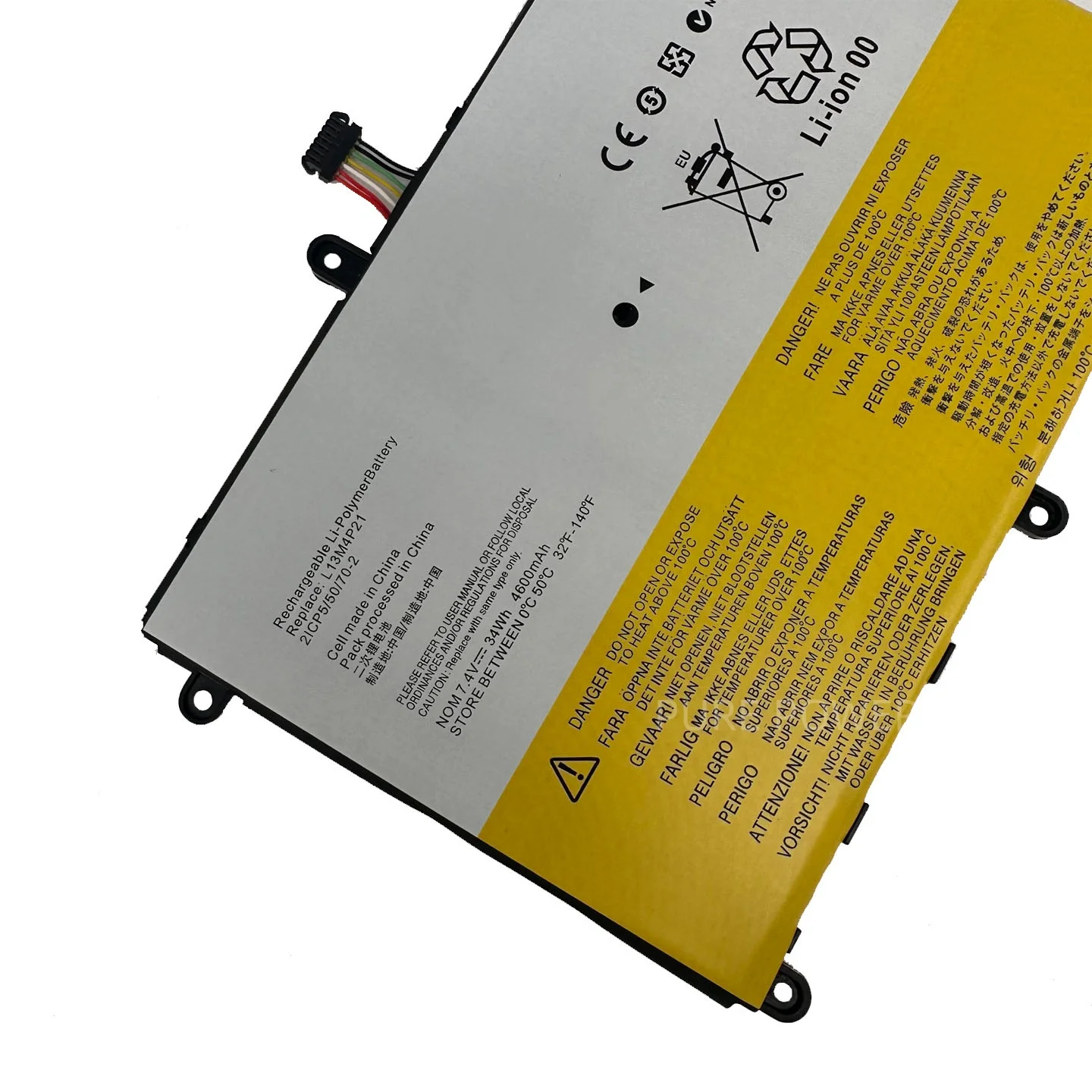 Фото Новый аккумулятор для ноутбука L13M4P21 7.4V 34WH 4600mAh высокого качества для Lenovo Ideapad Yoga 2 11 20332 2332 20428 L13L4P21 №2
