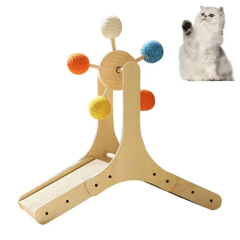 

Cat Scratching Post Scratcher Toy Cat Scratcher Featuring With Ball Natural Sisal Cat Scratching Rotatable Ball Scratch Pad For
