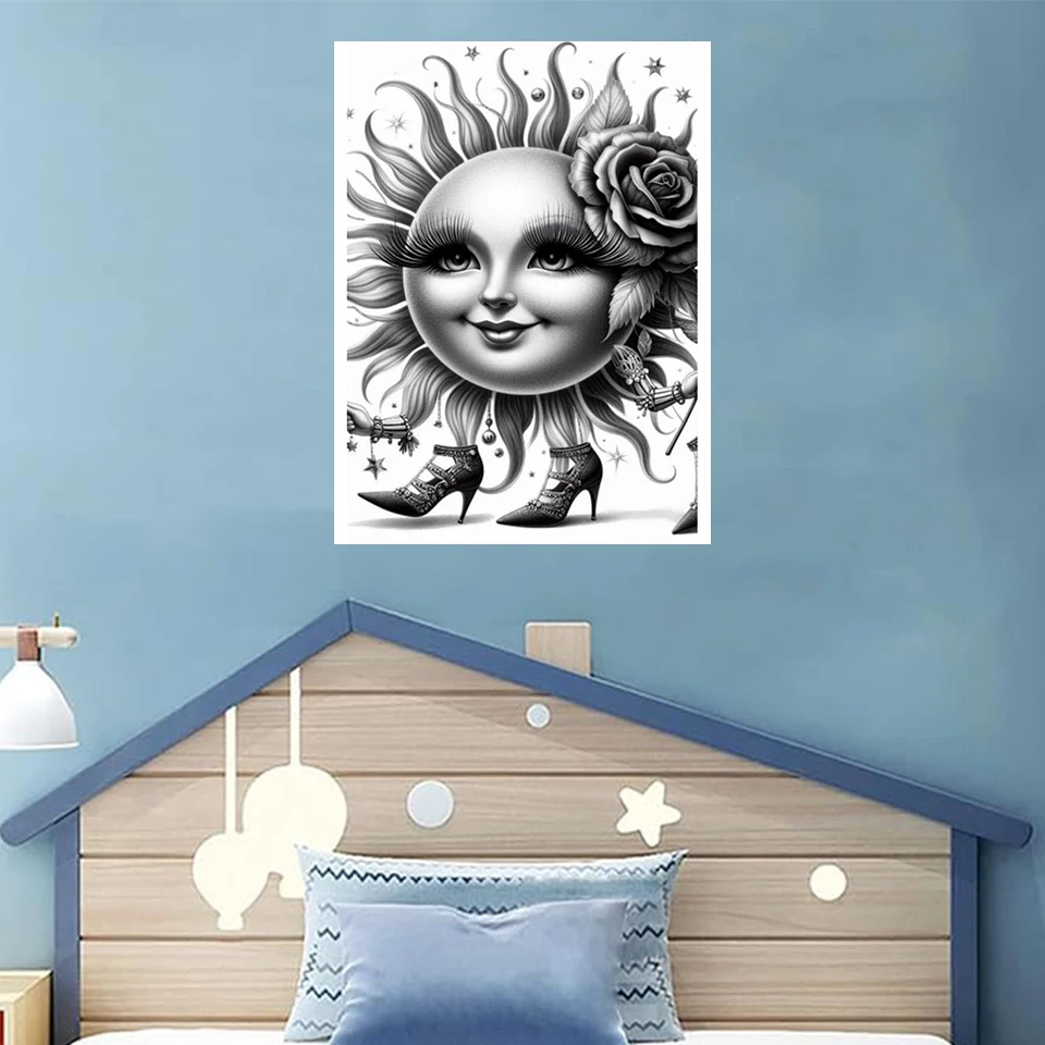 Алмазная мозаика мечты Мультфильм солнце и луна полная 5D алмазная Живопись