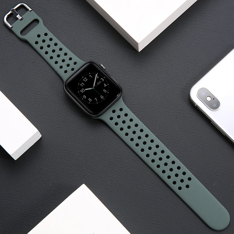 Силиконовый ремешок для Apple Watch 1110 42 мм 46 мм Ultra 321 49 мм Спортивный браслет iWatch 9 8 7 6 5 4 SE 3 45 мм 44 мм 41 мм 40 мм Ремешок (art.: 3920d33973db3) - 3920d33973db3