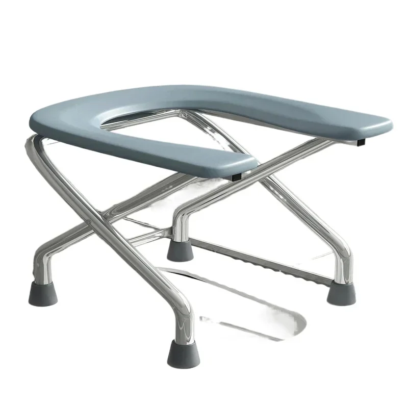 Складной стул для туалета U-образная подставка ног нескользящее сиденье из