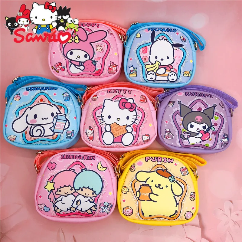 Sanrio Melody Kuromi Hello Kitty Cinnamoroll полачко сумка через плечо с пентаграммой двусторонняя сумка через плечо 15x5x13 см