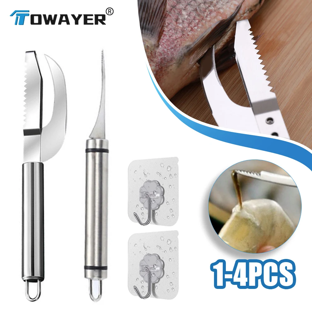 

Stainless Steel Fish Belly Knife Kitchen Household, Shrimp Line Removal Dirt Removal Fish Scale Scraping and Fish Killing Tool