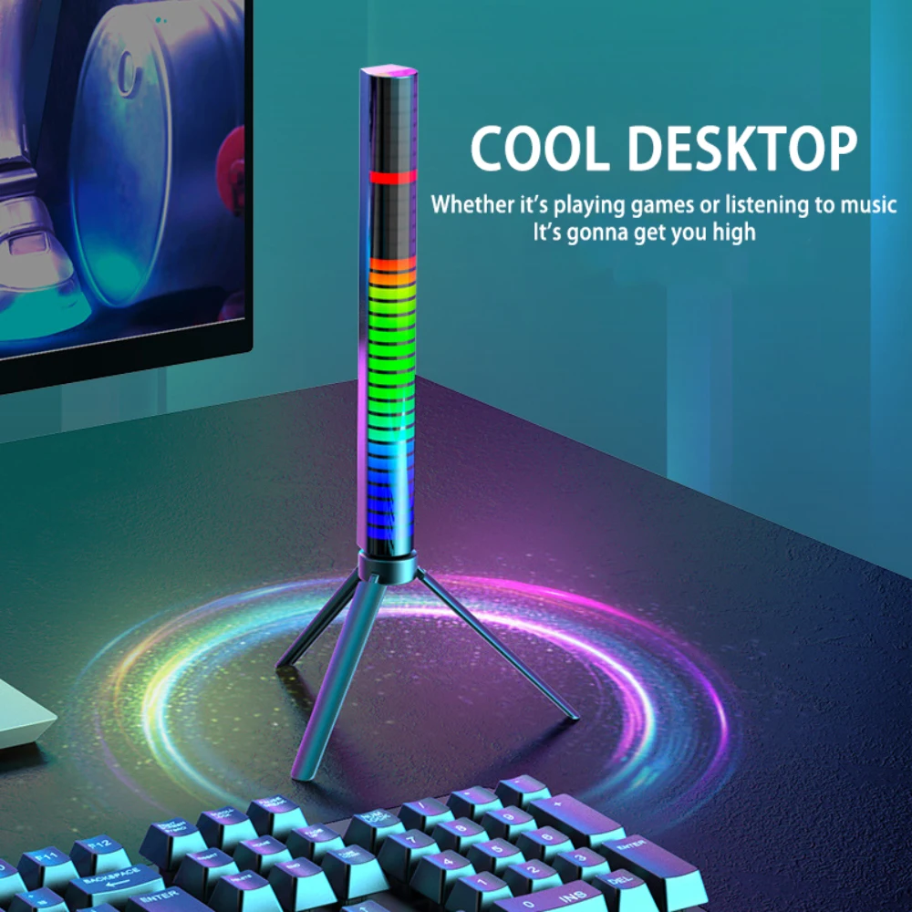 

L57 Creative RGB Music Sound Light Bar 5V USB 16/32Led App Control Led Music Rhythm Night Lights Pickup Voice Ambient Light