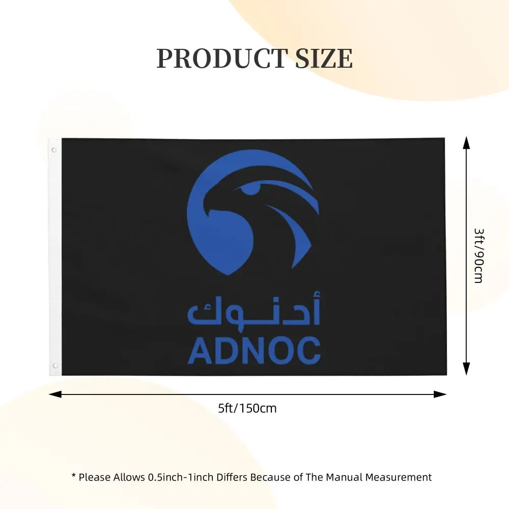 Новый двухсторонний баннер ADNOC флаг для сада декоративный яркий 3x5 футов (90x150 см)