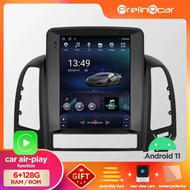 

Автомобильный радиоплеер Android 10 для Hyundai Santa Fe 2006-2012 мультимедийный видео GPS-навигатор для Tesla Style вертикальный экран IPS