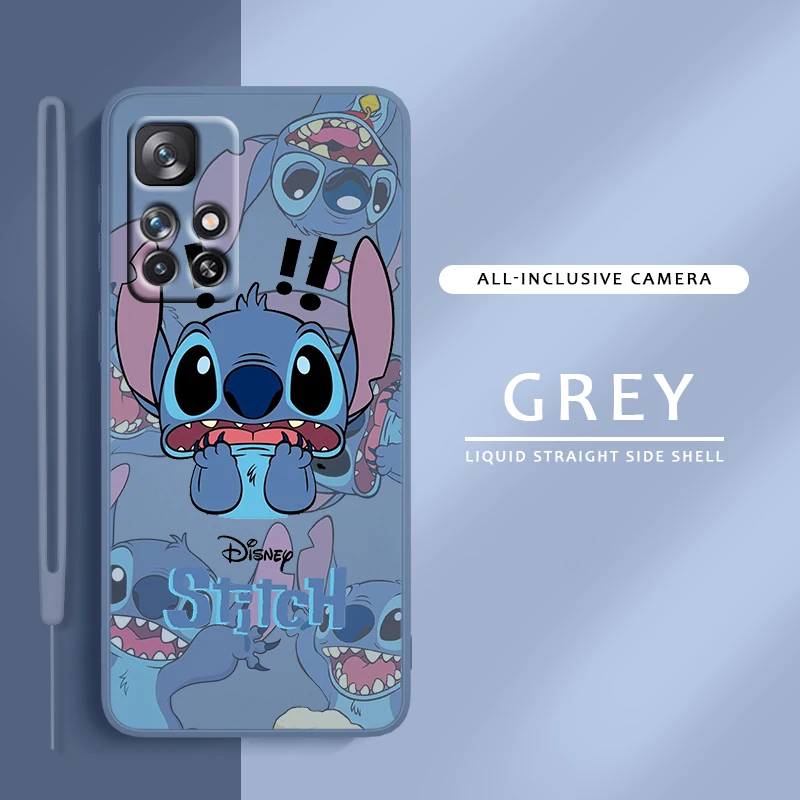 

Disney Stitch For Redmi K60 K50 K40 K30 K20 10C X 9C T AT A 8A 7A Gaming Pro Plus Liquid Rope Phone Case