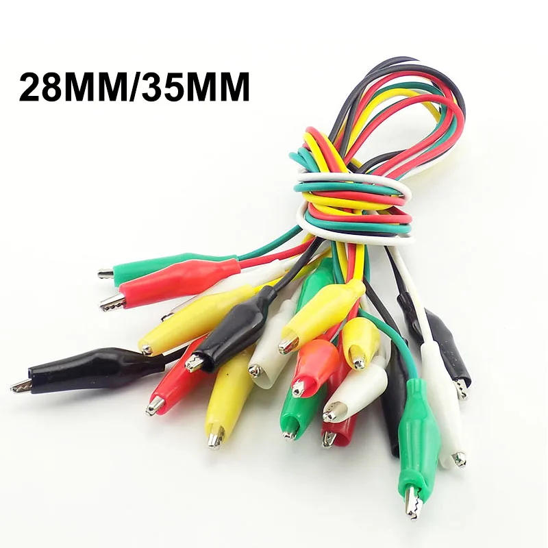 

5 color alligator clip electric DIY small battery power cord electric clamp Crocodile Clips double head test clamp 28mm 35mm