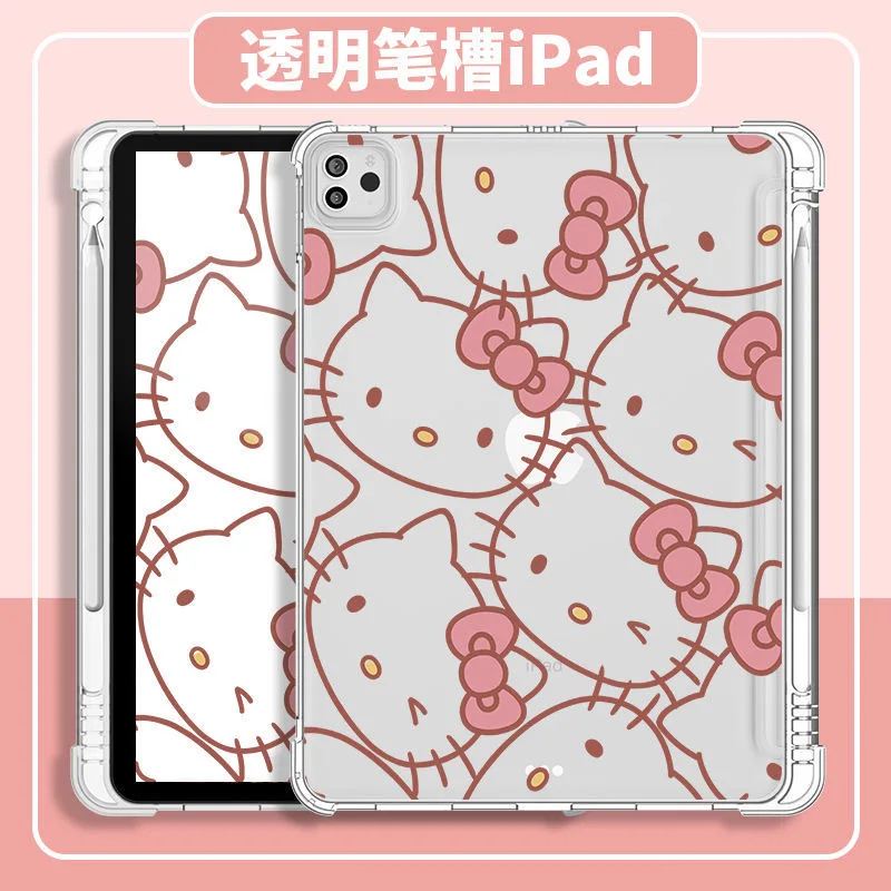 Sanrio, чехол Hello Kitty для iPad Air 2021, Чехол Air 4, силиконовый защитный чехол для iPad Pro Mini 6, 10,2 дюйма, противоударный мягкий прозрачный чехол