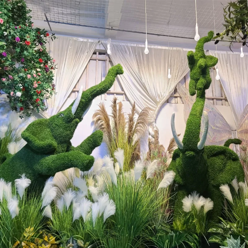 Под заказ 2024 популярный наружный Songtao искусственное растение трава Резьба Слон