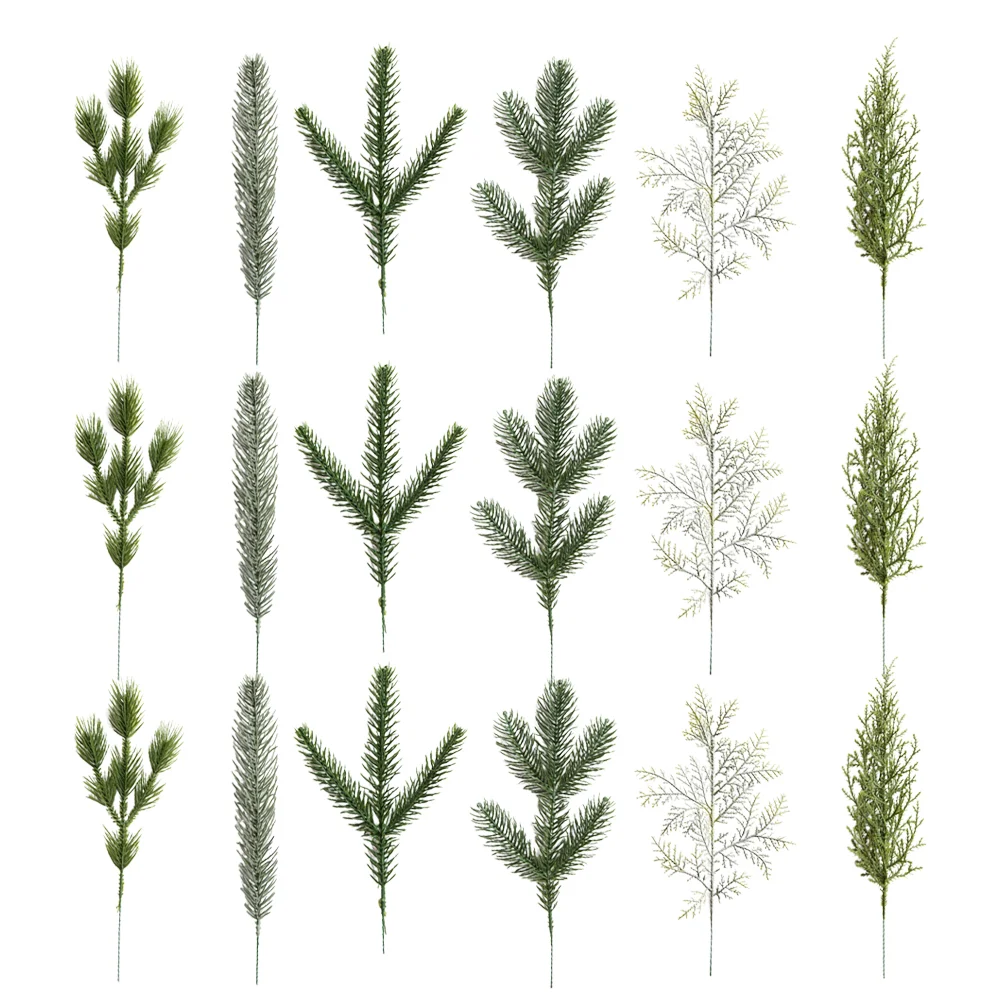 

Pine Leaves Artificial Leaf Decor Christmas Picks Green Branches Greenery Fake Homexmas Tree Garland Stemsfiller Pickplastic