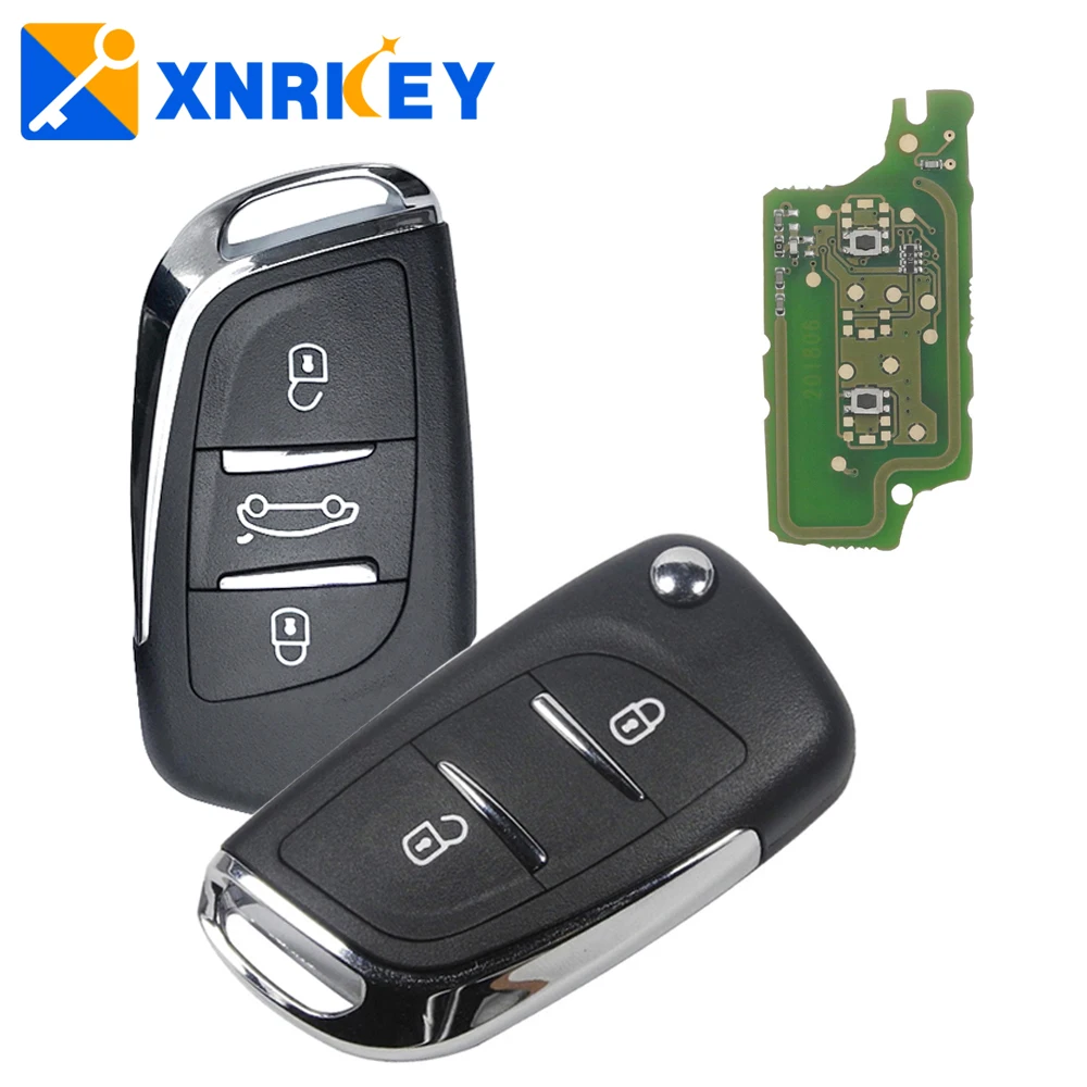 

XNRKEY 2/3 Buttons Modified Flip Car key for Peugeot Partner 307 308 407 408 3008 ASK 433MHz PCF7961 HU83/VA2 CE0536 Remote key