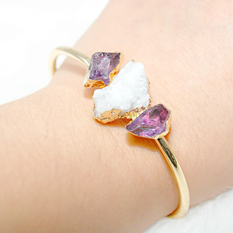 Браслет-манжета Misncol из аметиста