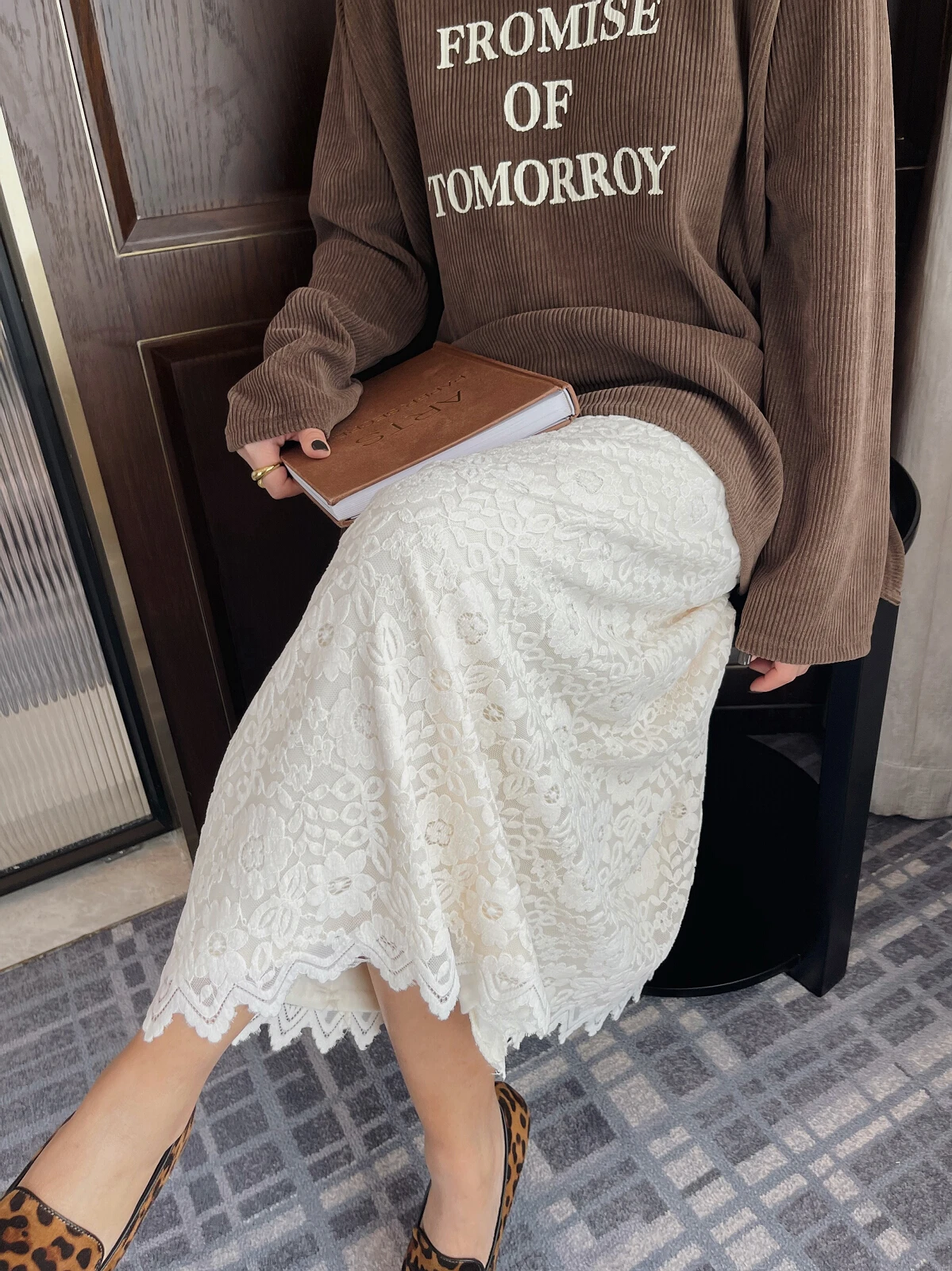 Кружевная длинная юбка Y2K весна 2024 женская одежда корейская мода готический