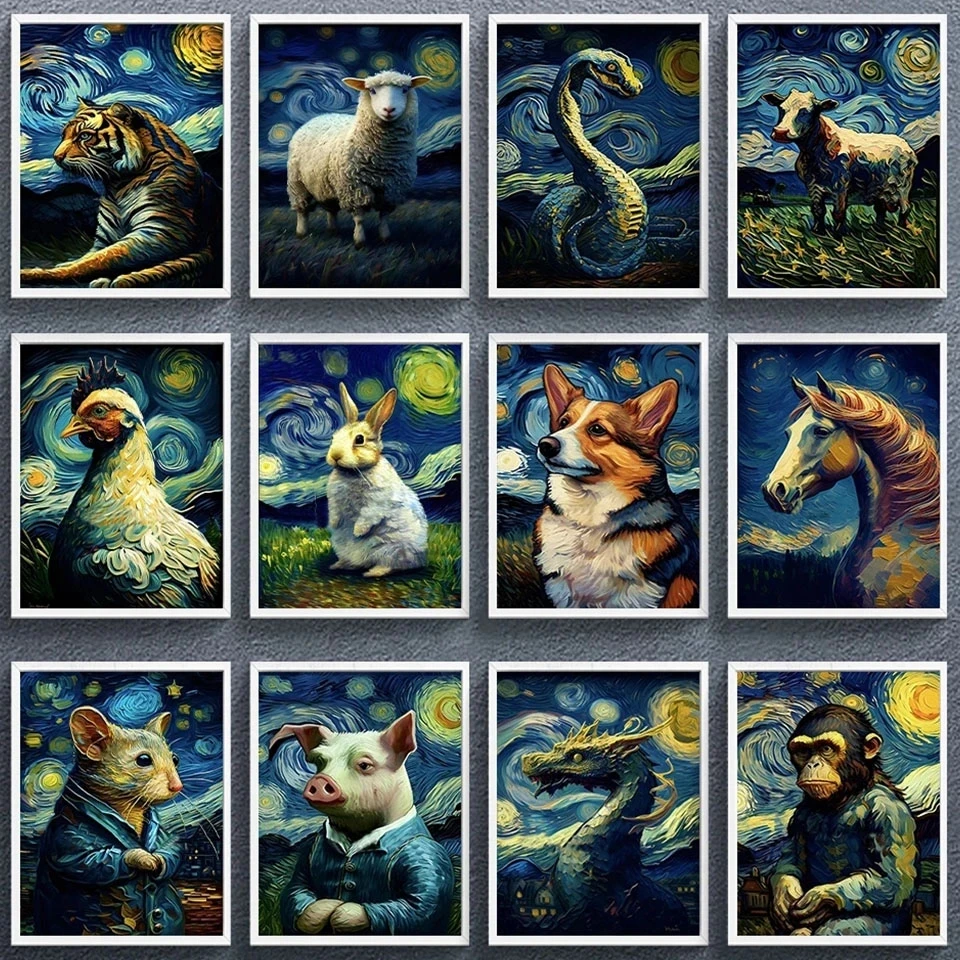 

Starry Sky 5D Diamond Painting Fantasy Chinese Zodiac Animal Full Diamond Mosaic Art DIY Diamond Embroidery New Collection S576
