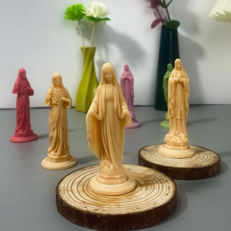 

New Virgin Mary DIY Father Jesus Christ Statue Epoxy Mousse Cake Tool Candle Silicone Mold