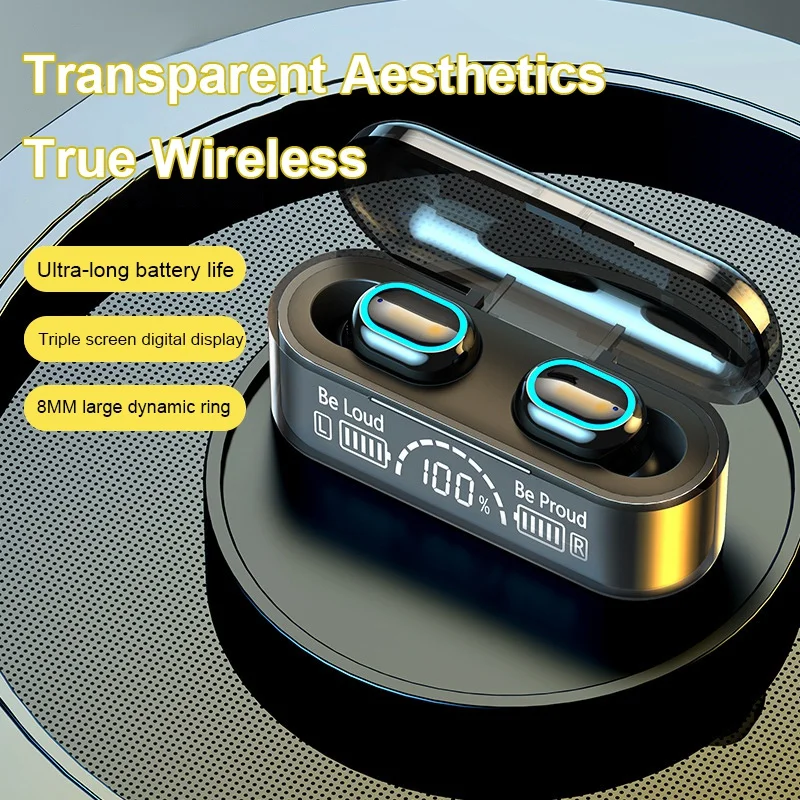 Bluetooth-наушники 5.2, Беспроводная Bluetooth-гарнитура TWS, Bluetooth-наушники, мини-наушники-вкладыши, гарнитура для спортивных игр