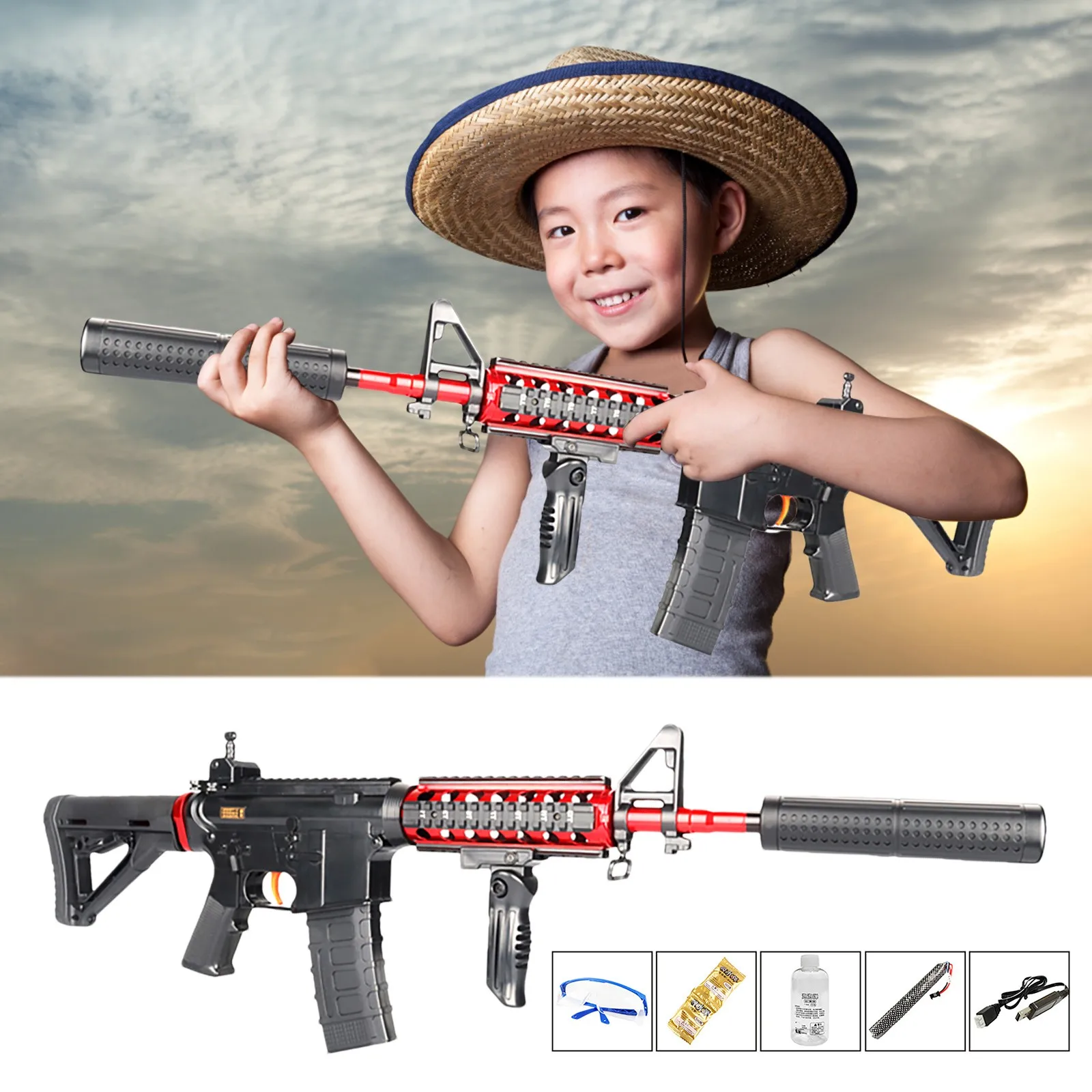 M4A1 гелевый шарик Blaster Электрический брызговик бластер подходит для забавных и