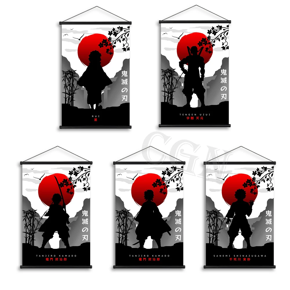

Wall Art Demon Slayer Poster Uzui Tengen Print Japanese Anime Kamado Tanjirou Hanging Painting Scroll Picture Home Decoration