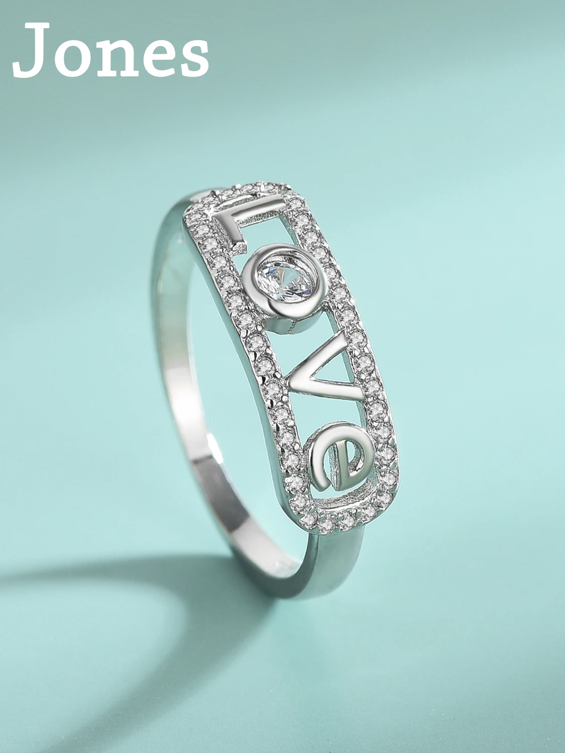 

Hot Selling Sizzling Valentine's Day Gift LOVE Ring S925 Sterling Silver With Diamond Hand Jewelry For Girlfriend