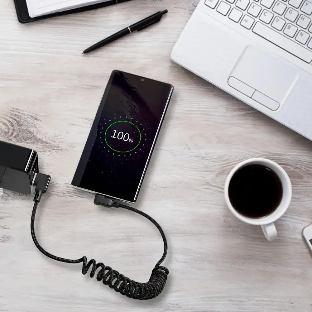 

New Type-C Mobile Phone Charging Cable Telescopic Data Cable Spiral Spring USB C Charging Cable Spring Telescopic Charging Cable