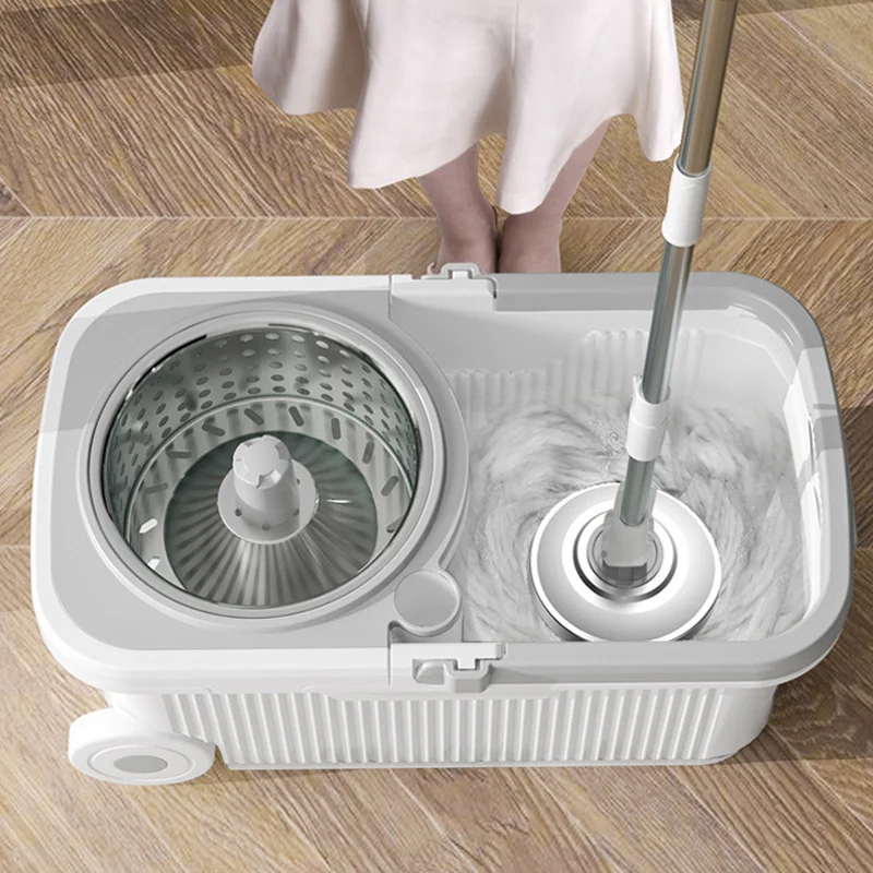 Вращающаяся швабра универсальная Бытовая Автоматическая с ведром для мытья без