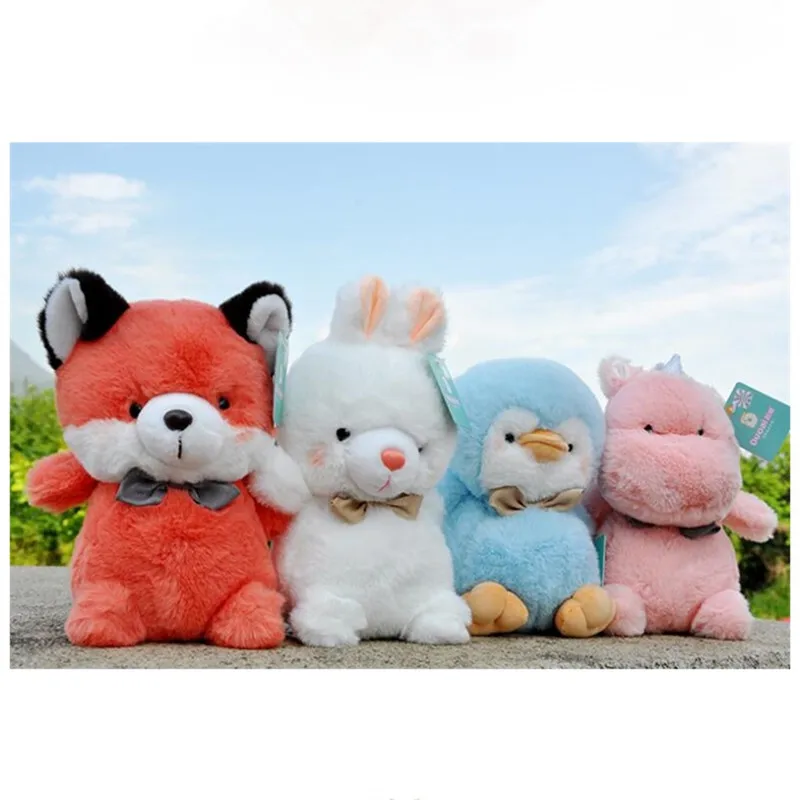 

23 см мультфильм Бегемот пингвин плюшевые игрушки мягкие милые животные подарок для девочек милый кролик лиса кролик пушистая кукла