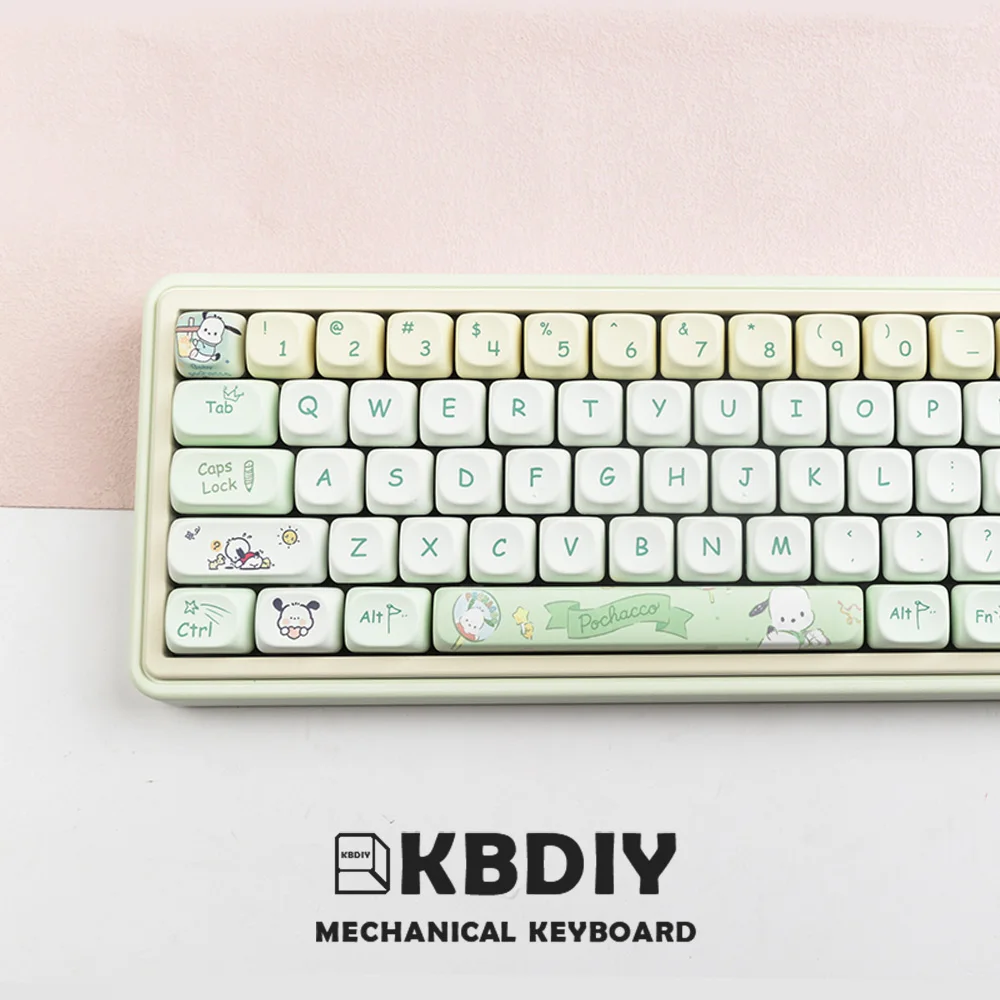 

KBDiy 144 клавиш/комплект, колпачки клавиш PBT, персонализированная колпачок клавиатуры с изображением милой собаки MOA для переключателей MX 60/61/64/68/78/84/87/96/980/104/108