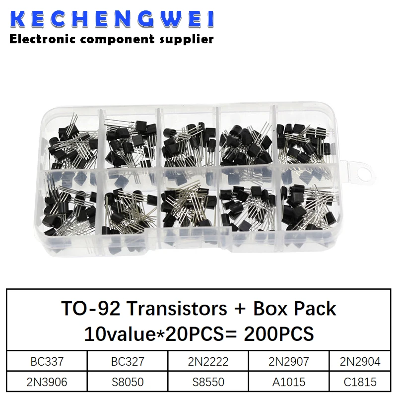 BC337 BC327 2N2222 2N2907 2N3904 2N3906 S8050 S8550 A1015 C1815 транзисторный набор 10 Значение = 200 шт.