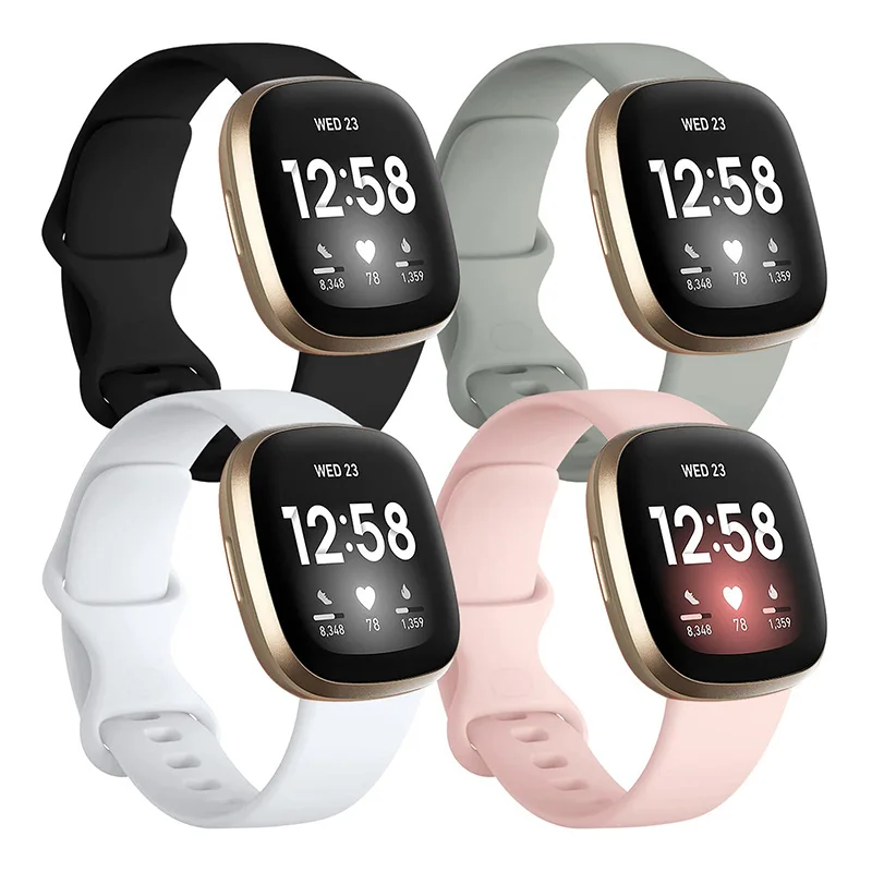 

Силиконовый ремешок для Fitbit Versa 3 Смарт-часы, двойной-Buck водонепроницаемый маленький большой женский мужской браслет bandje для Fitbit Sense
