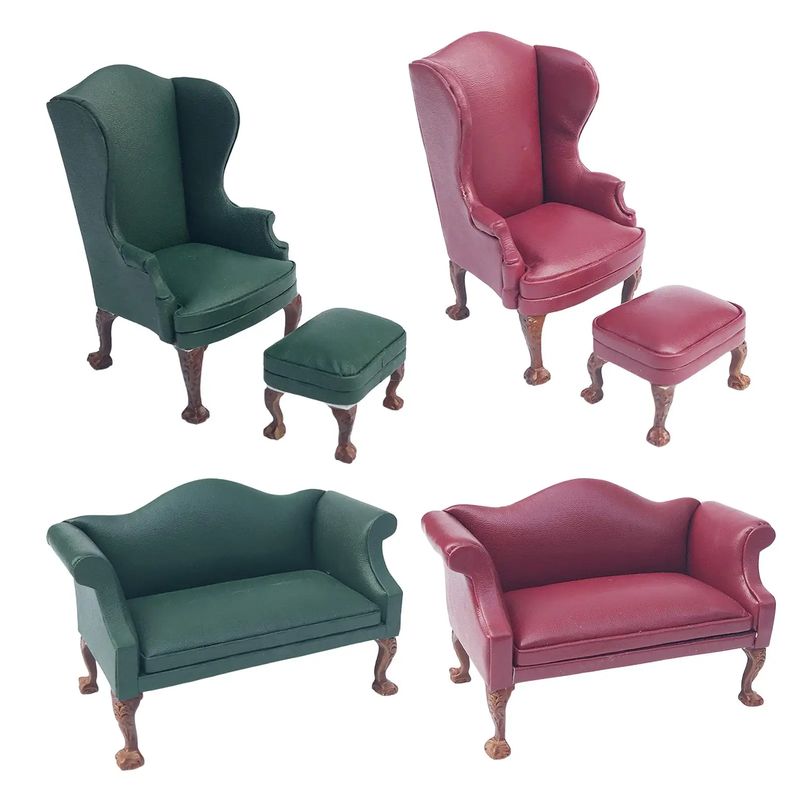 

Modern 1/12 Scale Miniature Dollhouse PU Leather Arm Sofa Furniture Decor Accessory