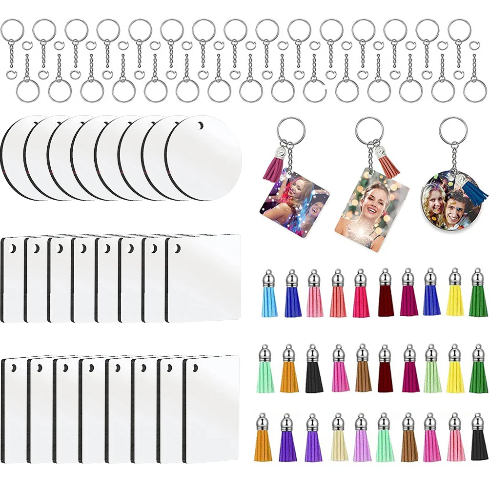 

Sublimation Keychain Blank Key Blanks Keychains Diy Chain Ring Transfer Multi Function Heat Decorative Board Gift Pendant Round