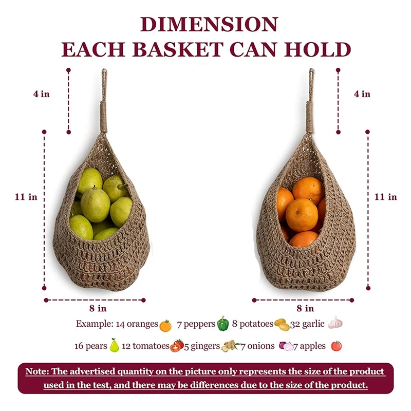 

Веревочная корзина для лука, подвесная корзина для кладовой, корзина для хранения картофеля, чеснока, лука, кладовой, настенные корзины в ст...