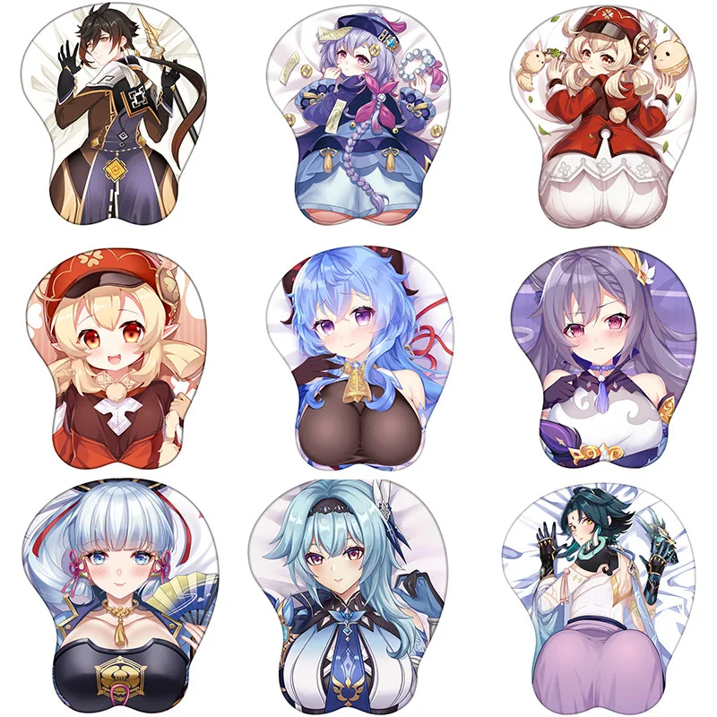 

Anime Genshin Impact Computer 3D Mouse Pad Stereo Mousepad with Wrist Guard Silicone Wrist Pad Gaming Mouse Mat Klee Zhongli Pad