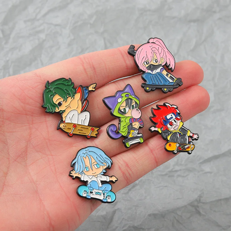 

SK∞ SK8 the Infinity Chinen Miya SNOW REKI Cherry Blossom Cosplay Metal Brooch Pin Alloy Badge Props