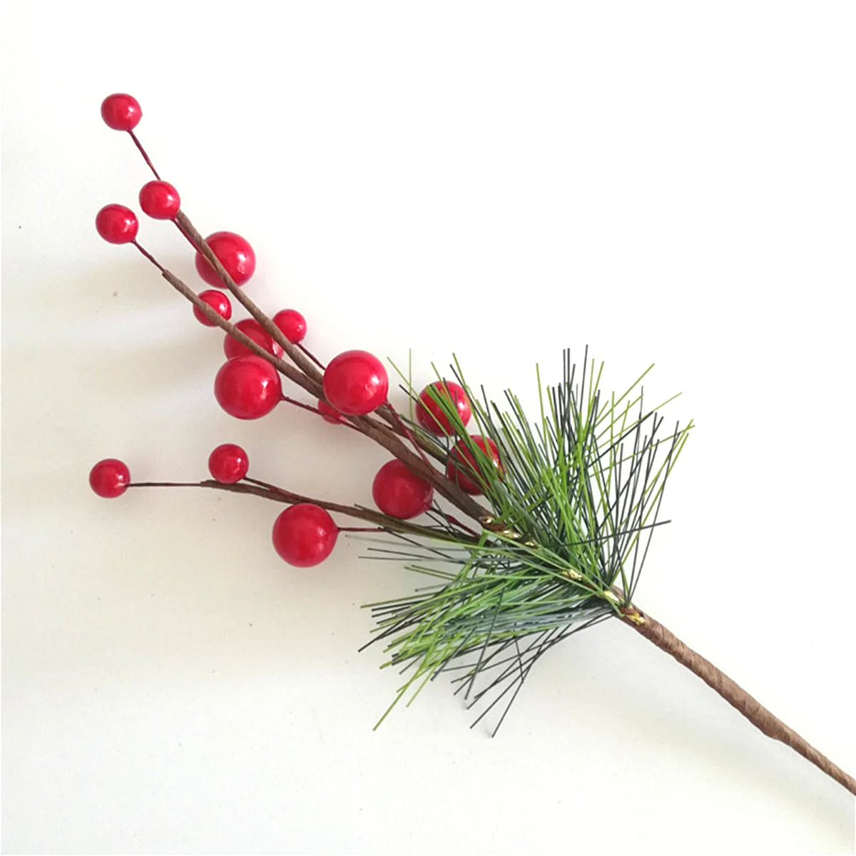 

Christmas Decor Floral Holly Craftdiy Hand Greenery Wreaths Flower Decorative Cones Pines Fake Berries Stems Pick Berry Red