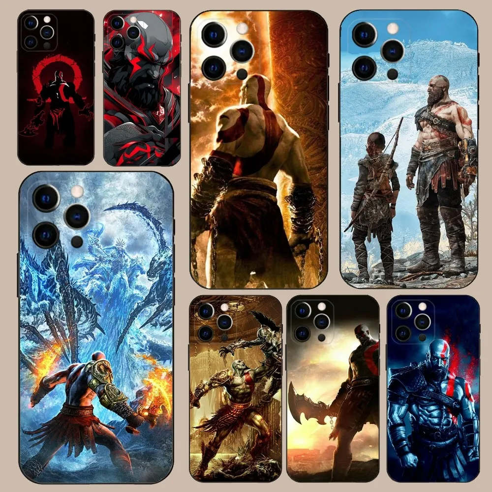 Kratos Game G-God of W-War Phone Case For iPhone 16 15 14 13 12 11 Pro X XS Max XR Plus Mini Soft Black Cover
