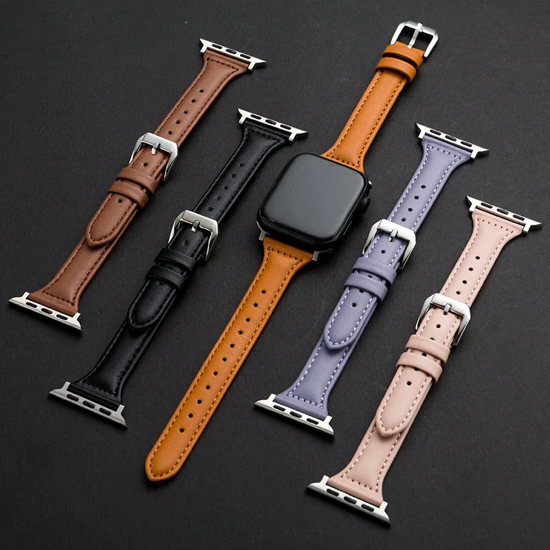 

Woman Leather Strap For Apple Watch Band Ultra 49mm 40mm 44mm 38mm 42mm 45mm 41mm Watch Band Bracelet iWatch Series SE 876543