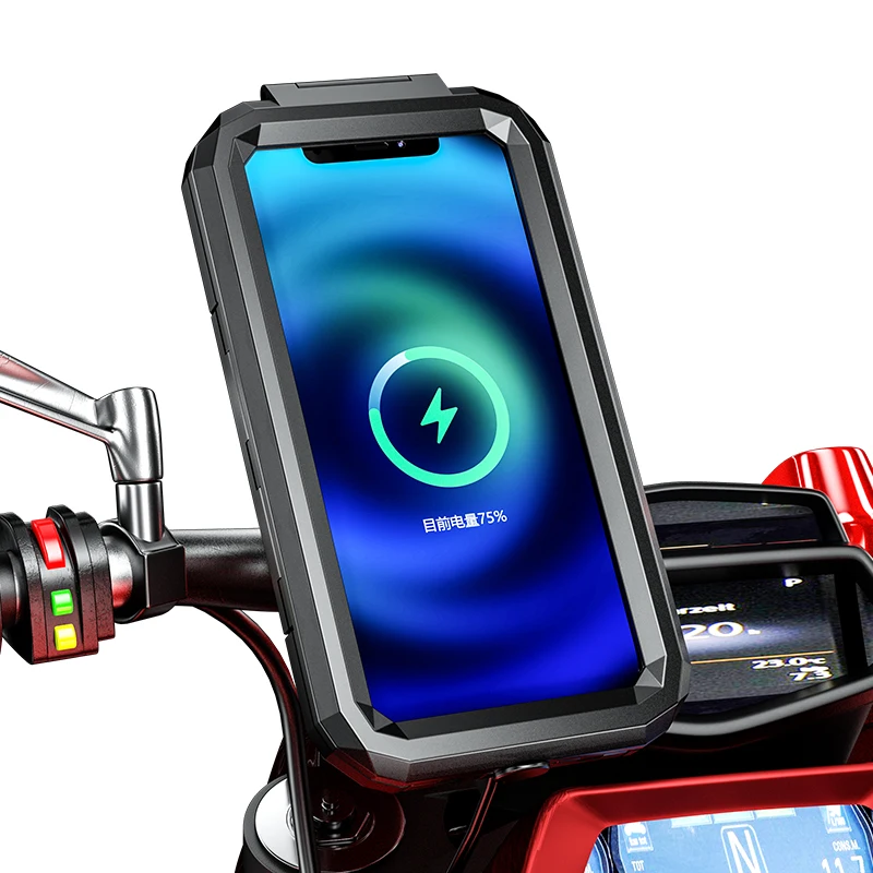 Waterproof Motorcycle Wireless Charger Phone Mount 6