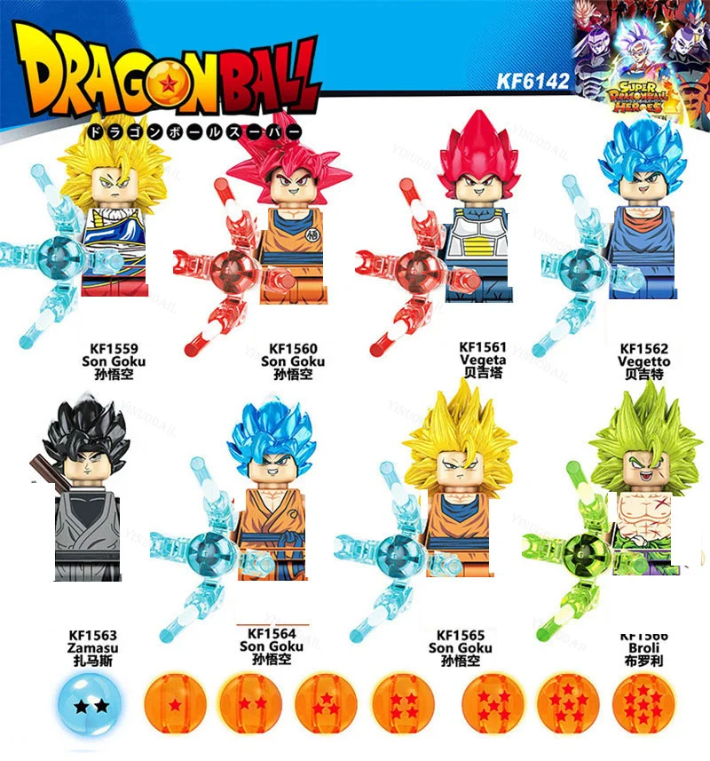 

Minifigures Dragon Ball Z Super Saiyan Son Goku 9pcs Set Blocks Figure Doll Action Model Toys Collection Birthday Gift for Boy