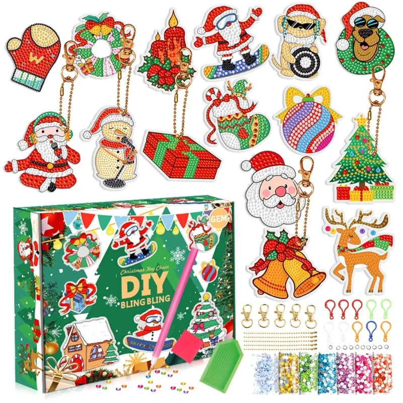 

5D Crafting Christmas Pendant DIY Gem Painting Kits Material Party Activity