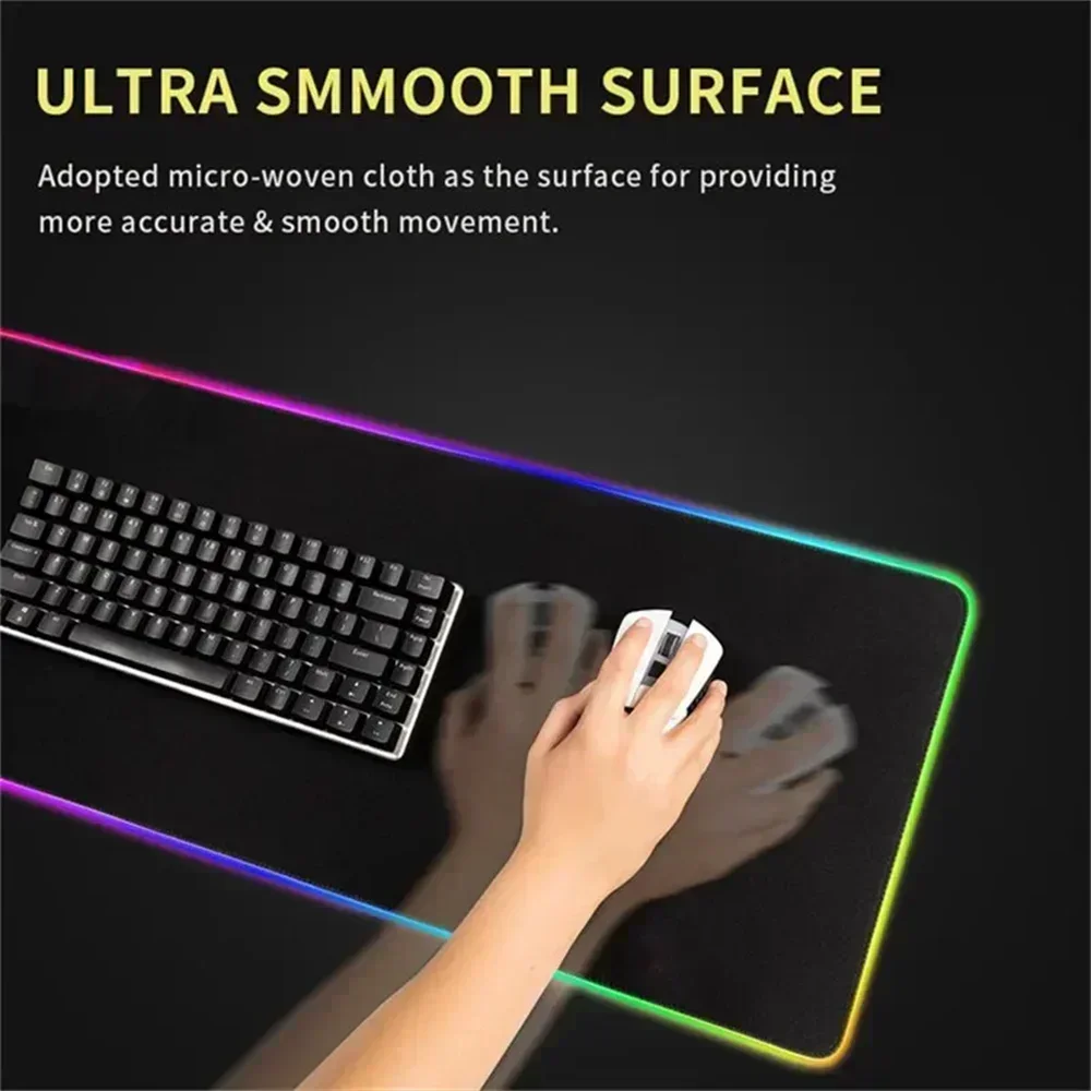 RGB Mousepad Computer Game Lock Edge Deskmat Xxl Keyboard PC Non-slip Carpet LED Glowing Anime Goku D-Dragons Balls Mausepad Rug