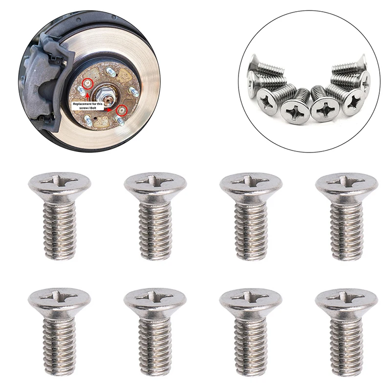 

4/8Pcs M6*14 Brake Rotor Mounting Screw Set for Acura Accord Civic 93600060140H 304 Stainless Steel Car Accessories
