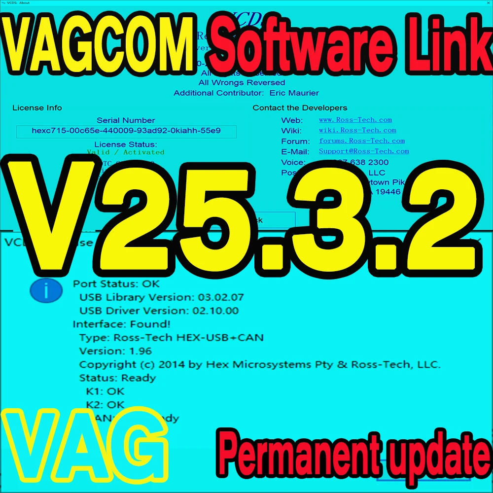Фото САМОЕ ОБЕСПЕЧЕНИЕ HEX 2025 VAG CDM OBD2 Сканер VAG HE X V2 USB-интерфейс ДЛЯ VW AUDI Skoda Seat Unlimited VINs Многоязычный TODL №1
