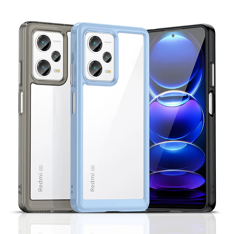 Прозрачный чехол для Redmi Note 12 Pro Plus твердый прозрачный мягкий бампер телефона из