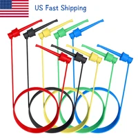 cleqee us p1520 5pcs dual smd ic test hook clip test lead silicone cable 20awg multi purpose multimeter electrical wire 50cm