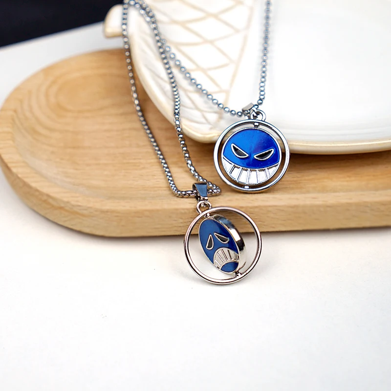 

Ace Necklace for Women Men Anime Metal Necklaces Jewelry Rotating Pendant Chains Choker Collares Charm Gift