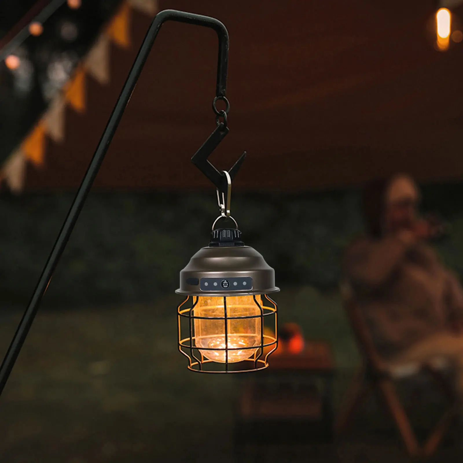 

Retro Camping Lantern Flashlight Vintage Hanging Light Outdoor Hanging Tent Light Battery Powered Emergency Lighting Lamp