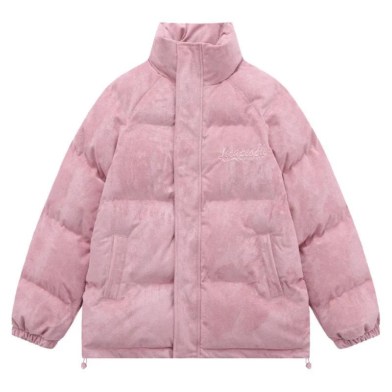 Rainbowtouches Fashion Couple Down Jackets Suede Solid Color Stand Collar Parkas Men and Women Winter Warm Down Coats Streetwear