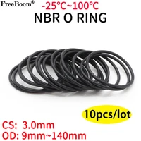 10pcs black o ring gasket cs 3mm od 9mm 140mm nbr automobile nitrile rubber round o type corrosion oil resist sealing washer